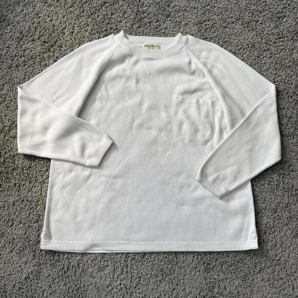 Eddie Bauer White Long Sleeve Pocket Shirt Men’s M 100% Cotton VTG Style Retro - Picture 2 of 10